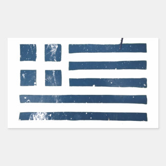Greek flagga grunge stencil rektangulärt klistermärke