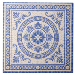 Greek Floral Medallion – Decorative Ceramic Tile Kakelplatta