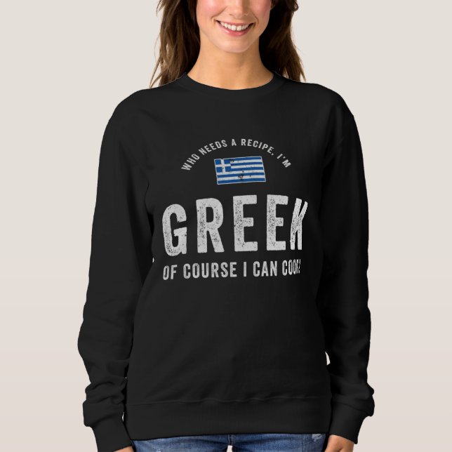 Greek Food Chef Flag Cute  Cooking Retro T Shirt (Framsida)