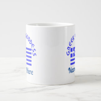 Greek Goddess and Flag of Greece Jumbo Mugg