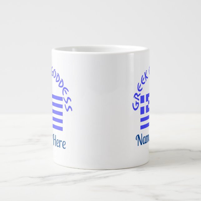 Greek Goddess and Flag of Greece Jumbo Mugg (Framsidan)