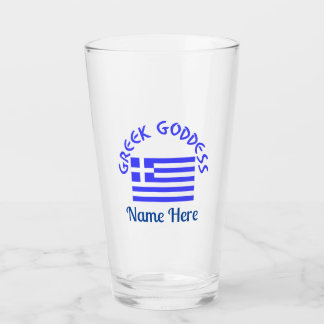 Greek Goddess and Flag of Greece Personalized  Glaskopp