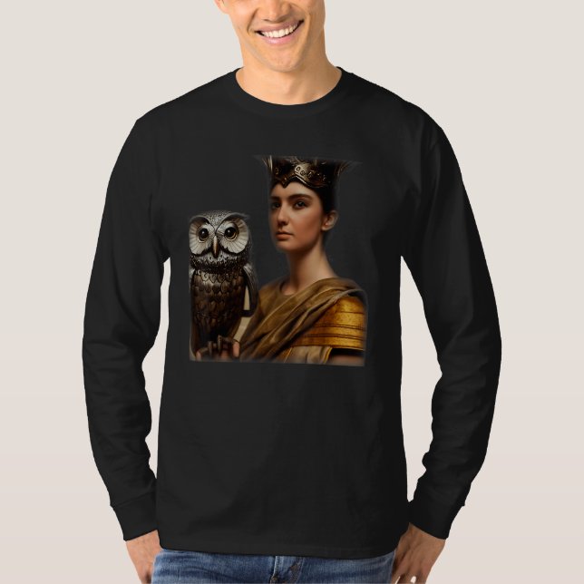 Greek Goddess Athena In Intricate Armorplate No He T Shirt (Framsida)