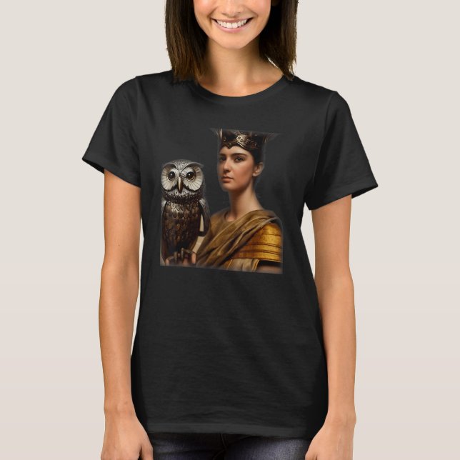 Greek Goddess Athena In Intricate Armorplate No He T Shirt (Framsida)