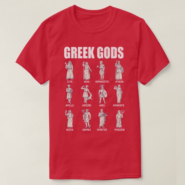 Greek Gods and Goddesses Ancient Greek Mythology G T Shirt (Design framsida)