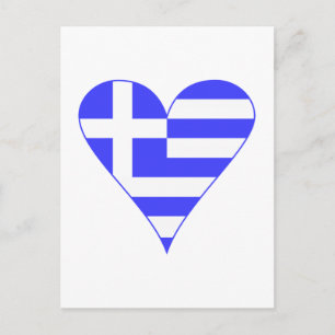 Greek Heart Flag Funky Vykort