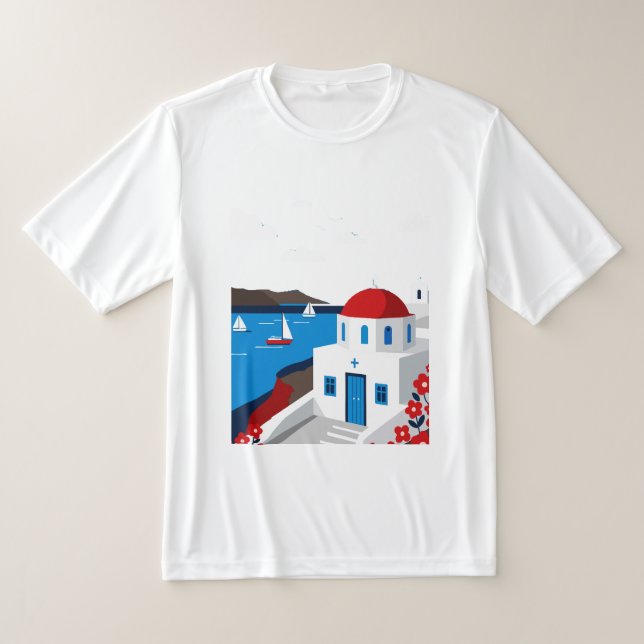 Greek island landscape t shirt (Laydown)