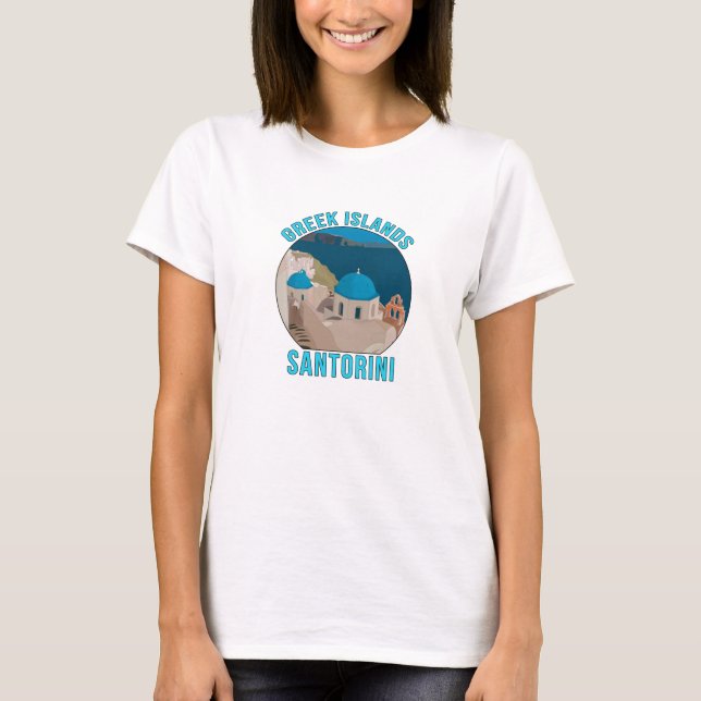 Greek Islands Santorini T Shirt (Framsida)