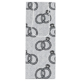 Greek Key Engagenent Wedding - Silver & White