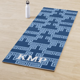 Greek Key Meander Tier in Blue Indigo Personalized