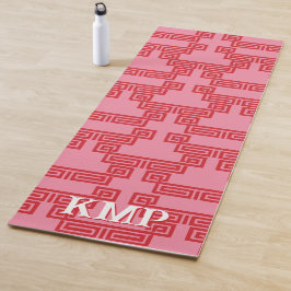 Greek Key Meander Tier in Pink + Red Personalized