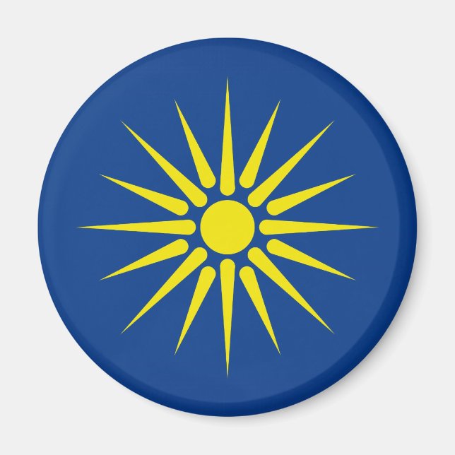 Greek macedoniareregionen flagga greece land magnet (Framsidan)