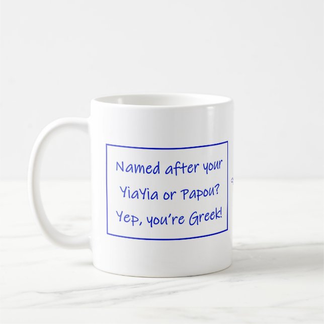 Greek Mug Saying About Your Name Kaffemugg (Vänster)