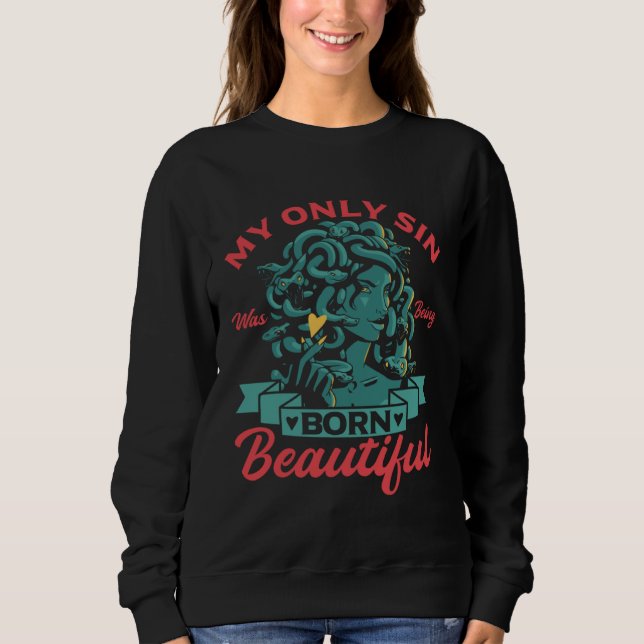 Greek Mythology Born Beautiful Medusa Women T Shirt (Framsida)
