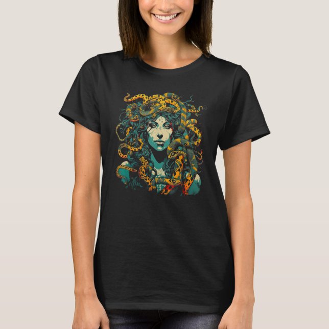 Greek Mythology Medusa T Shirt (Framsida)