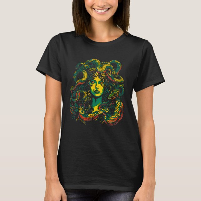 Greek Mythology Medusa T Shirt (Framsida)