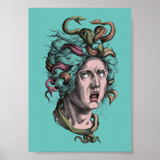 Greek mythology Medusa's bad hair day Poster