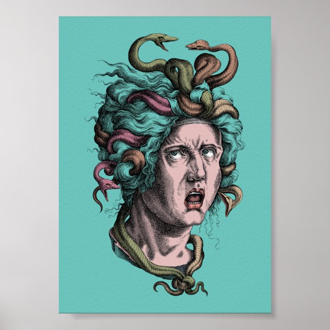 Greek mythology Medusa's bad hair day Poster (Framsidan)