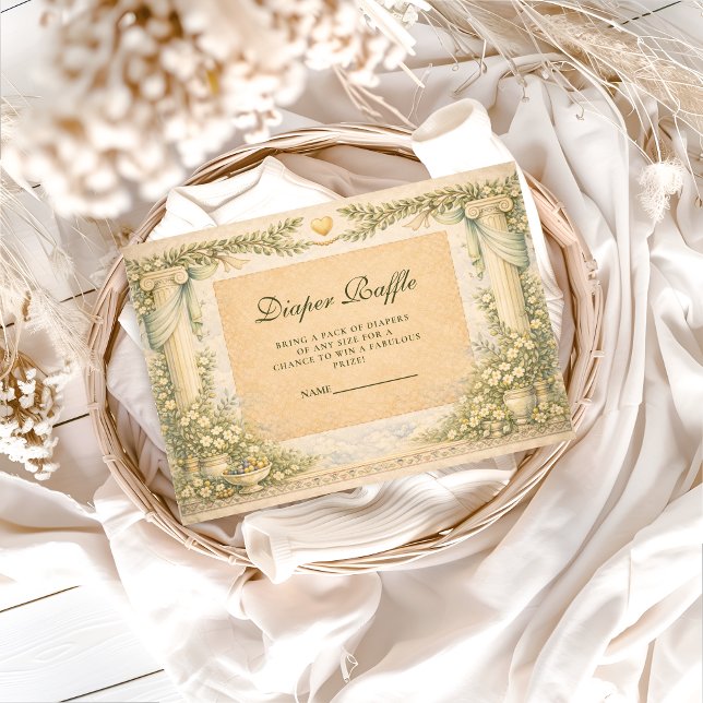 Greek Neutral Floral Diapper Raffle Tilläggskort (Skapare uppladdad)