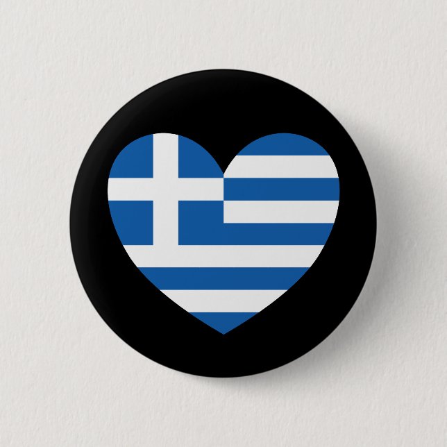 Greek Pride Flag Love Heart Knapp (Framsida)