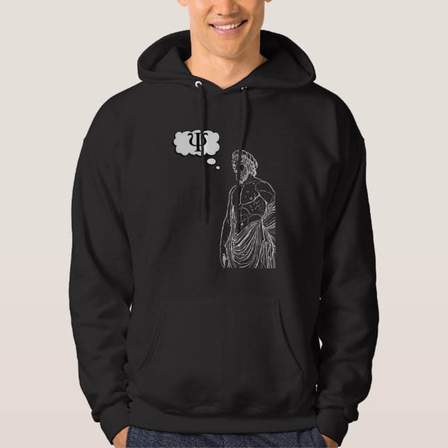 Greek Psi Statue Thought Bubble Expressing Thought Hoodie (Framsida)