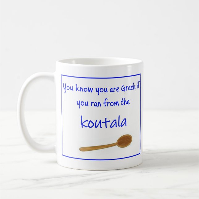 Greek Saying on Ceramic Mug Kaffemugg (Vänster)