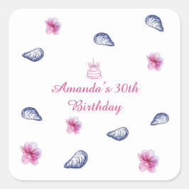 Greek Vibes Birthday Fyrkantigt Klistermärke