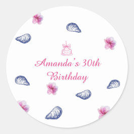 Greek Vibes Birthday Runt Klistermärke