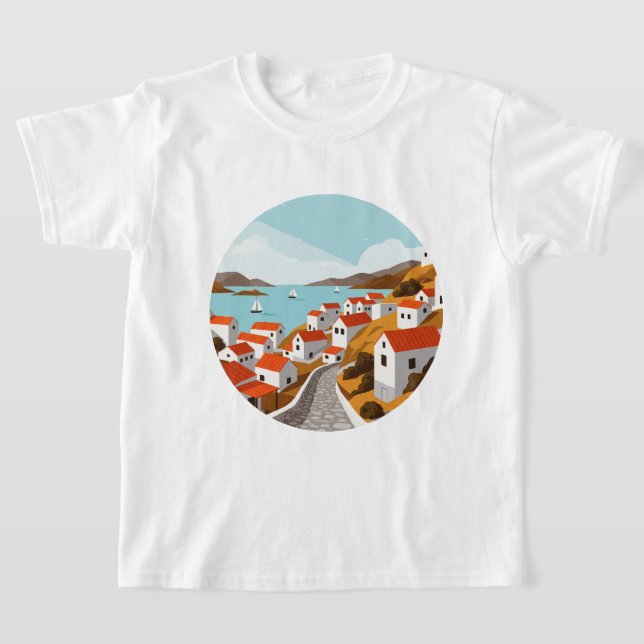 Greek village t shirt (Laydown)