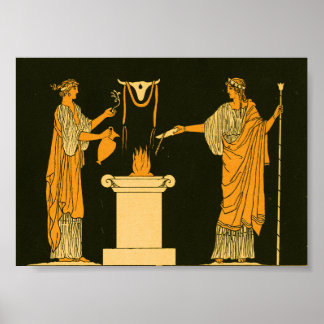 GREEK-Vintagen Gods Motif Poster