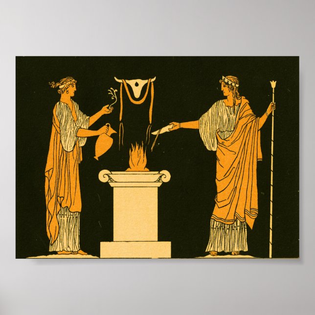 GREEK-Vintagen Gods Motif Poster (Framsidan)