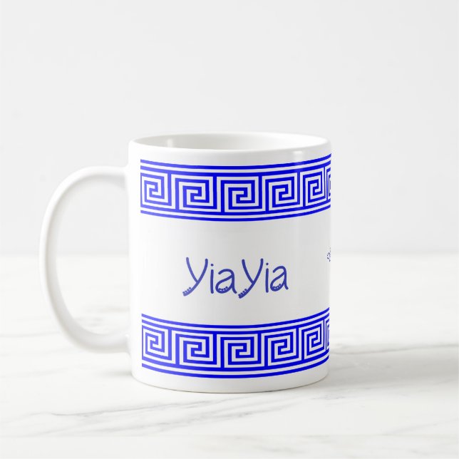 Greek YiaYia Ceramic Mug Kaffemugg (Vänster)