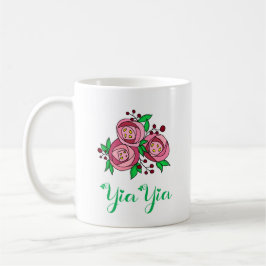 Greek YiaYia Mug with Roses Kaffemugg