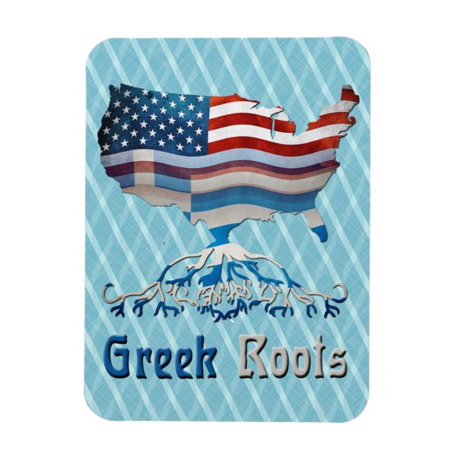 Greeks Roots American Karta Flexi Magnet (Vertikal)