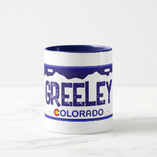 Greeley Colorado Blue-registreringsskylt mugg