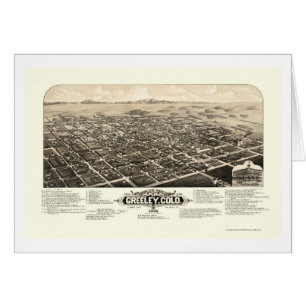Greeley panorama- karta för CO - 1882 Hälsningskort