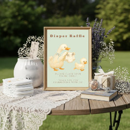 Green A Silly Goose Diaper Raffle Table Sign  Inbjudningar