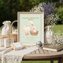 Green A Silly Goose From Our Shower To Yours Sign Inbjudningar