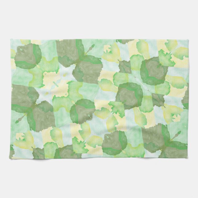 Green abstract art Magical wallpaper Kökshandduk (Horisontell)