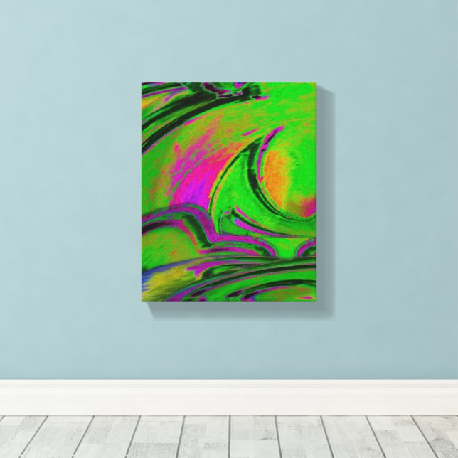 Green Abstract Canvas Print  (Insitu (trägolv))