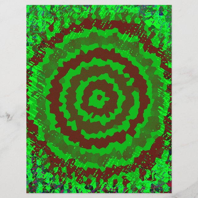 Green Abstract Flower Bulk Scrapbook Paper Pages Reklamblad (Framsidan)