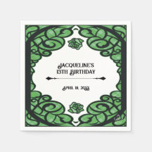 Green and Black Gated Rose Princess Birthday 