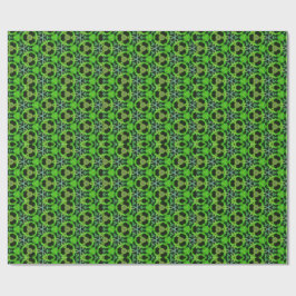 Green and black Kaleidoscope Fractal Pattern Presentpapper