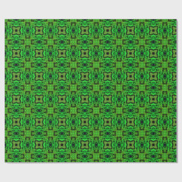Green and black Kaleidoscope Fractal Pattern Presentpapper