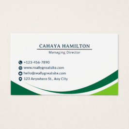 Green and Black Simple Minimalist Business Card Visitkort