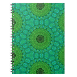 Green and Blue Circular Pattern Spiral Notebook Anteckningsbok