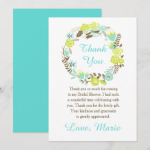 Green and Brown Floral Wreath Bridal Shower