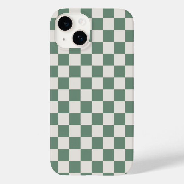 Green And Cream Checkered Classic Checker Pattern (Baksida)