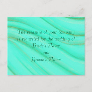 Green and Gold Blends Wedding Invitation Postcards Inbjudan Vykort