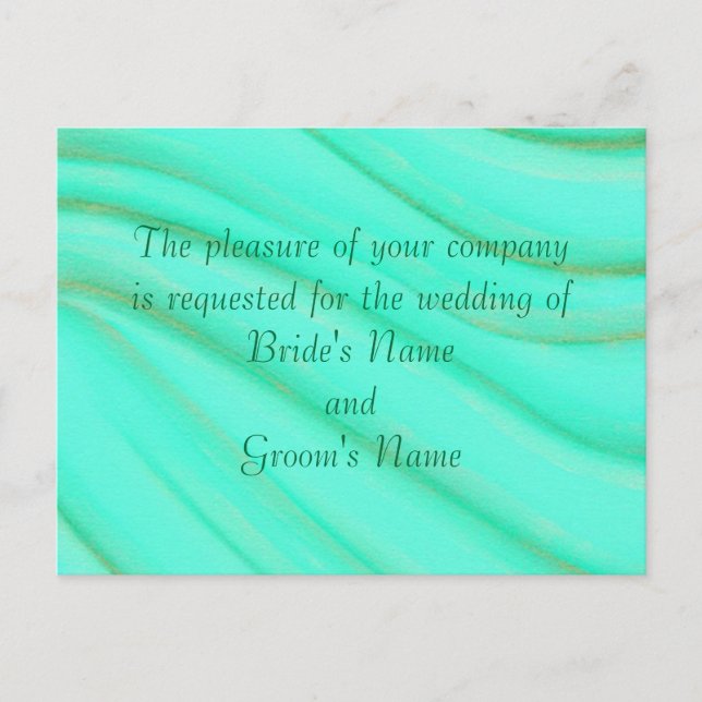 Green and Gold Blends Wedding Invitation Postcards Inbjudan Vykort (Framsida)